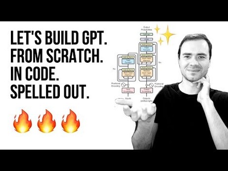 Splash screen for "Let's build GPT: from scratch, in code, spelled out" presentation by Andrej Karpathy